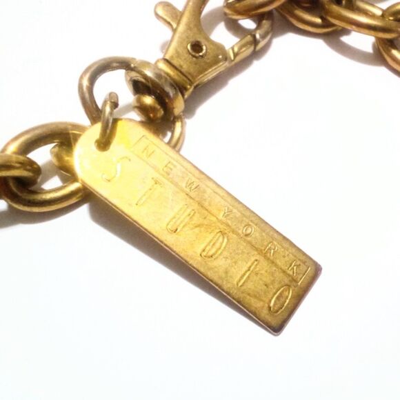 Vintage New York Studio Signed Ethnic Inspired Adjustable Gold Tone Chain Belt - Picture 6 of 6